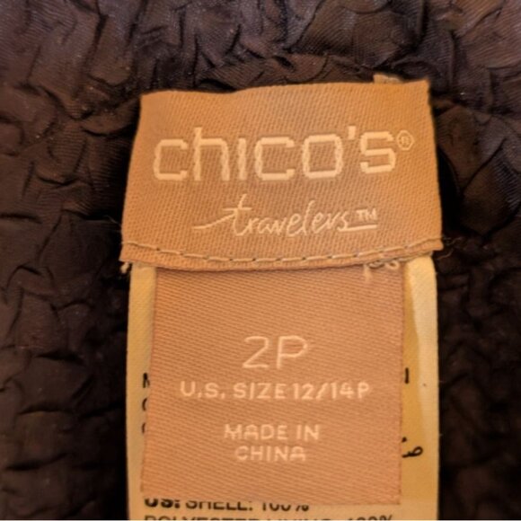 Chicos Travelers Open Front Floral Jacket US 12P Large P Lightweight Kimono - Picture 3 of 9